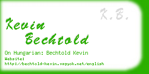 kevin bechtold business card